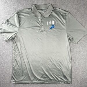 NFL Detroit Lions Polo Shirt Men's Size 2XL Fanatics Gray